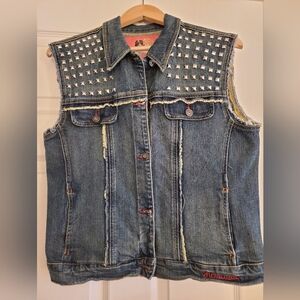 Studded Denim Vest